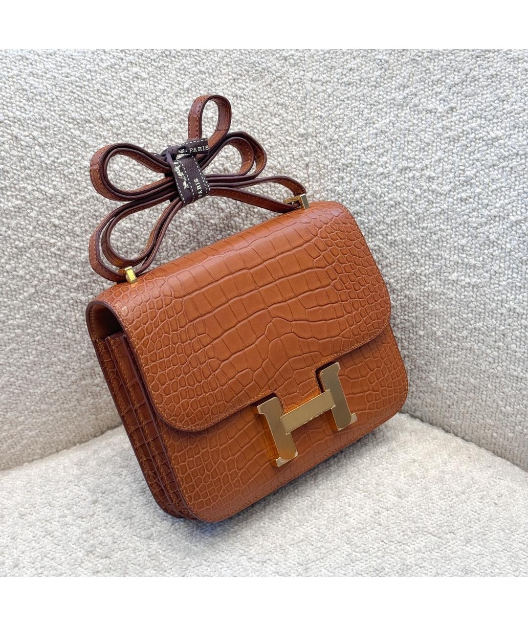 HERMES Коричневая кожаная сумка через плечо, фото 3