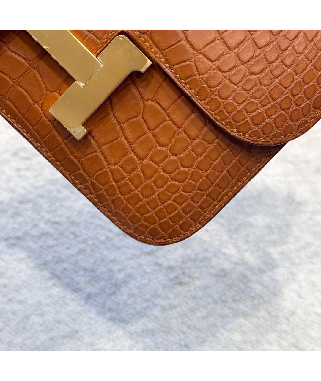 HERMES Коричневая кожаная сумка через плечо, фото 7