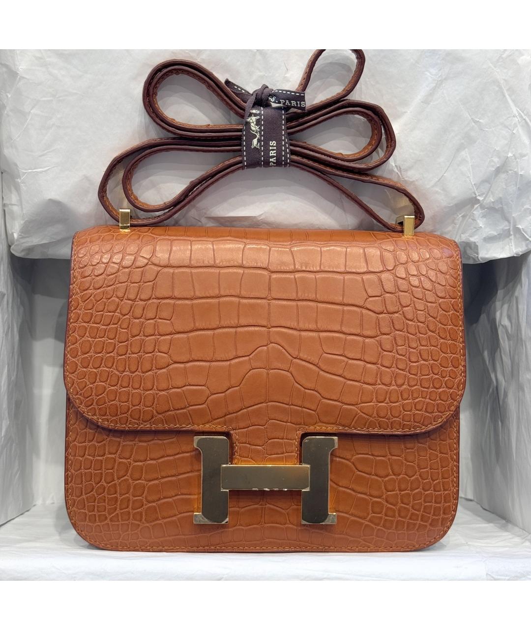 HERMES Коричневая кожаная сумка через плечо, фото 10