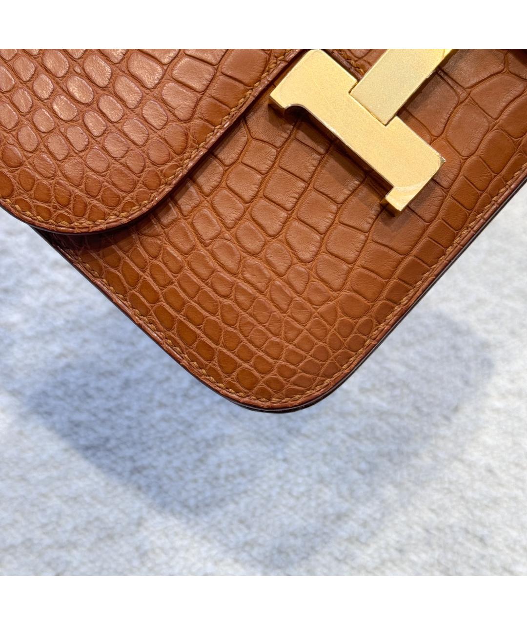 HERMES Коричневая кожаная сумка через плечо, фото 6