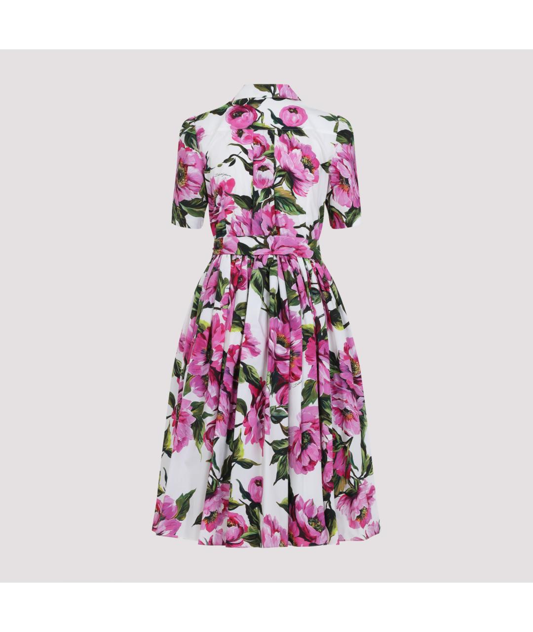 DOLCE&GABBANA Мульти хлопковое повседневное платье, фото 3