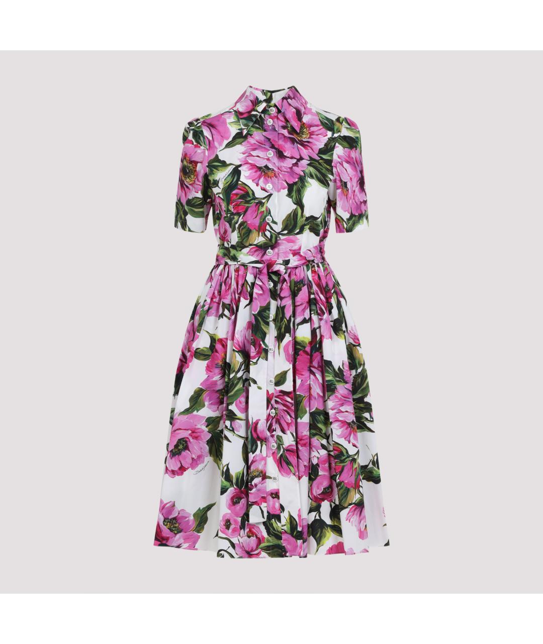 DOLCE&GABBANA Мульти хлопковое повседневное платье, фото 2