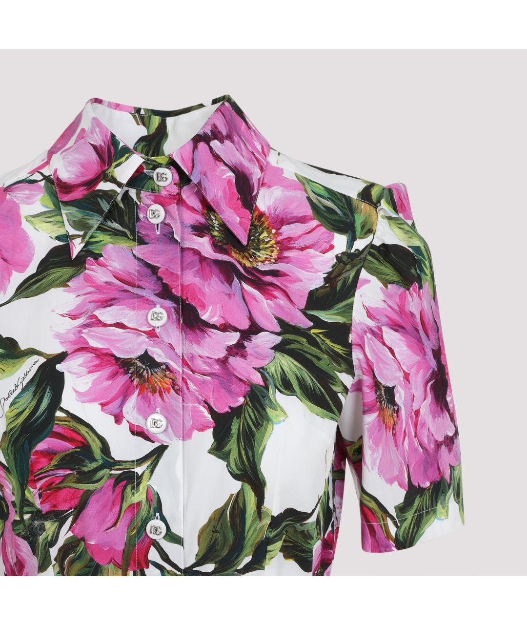DOLCE&GABBANA Мульти хлопковое повседневное платье, фото 4