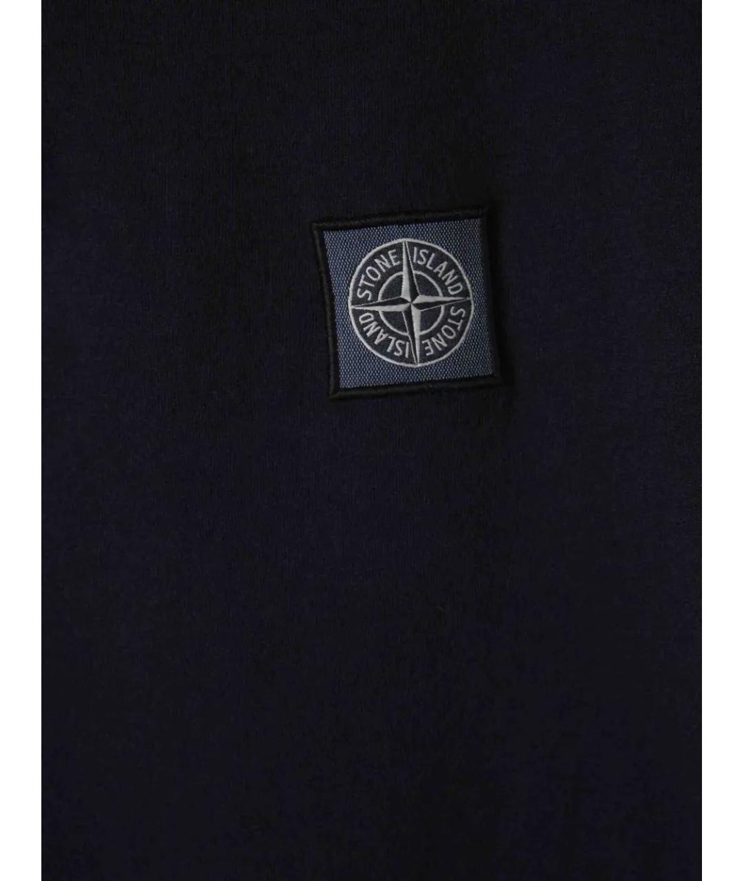 STONE ISLAND Темно-синее хлопковое поло с коротким рукавом, фото 3