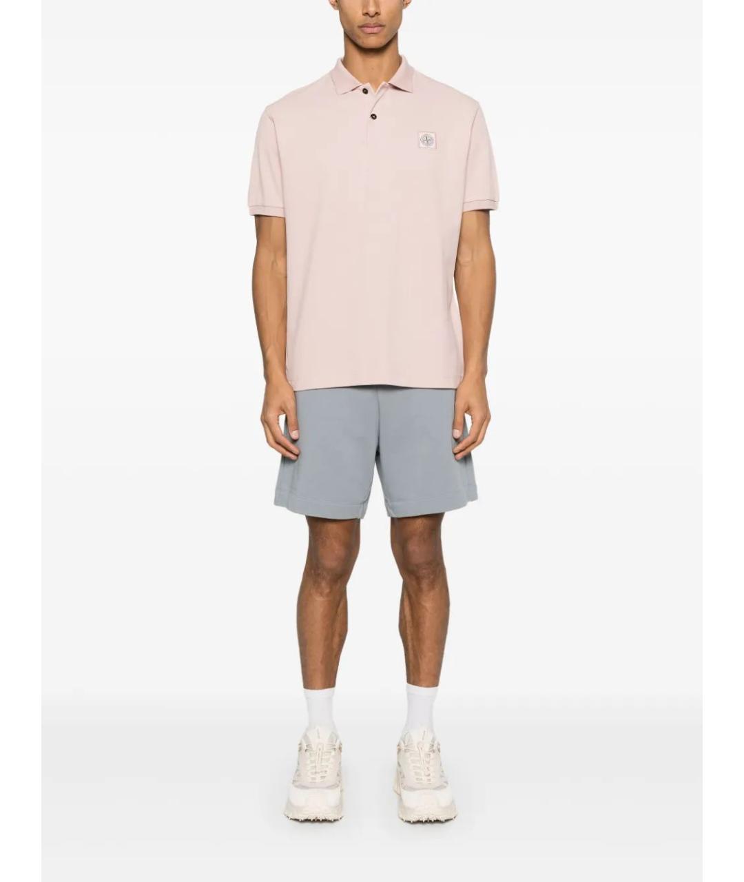 STONE ISLAND Розовое хлопковое поло с коротким рукавом, фото 2