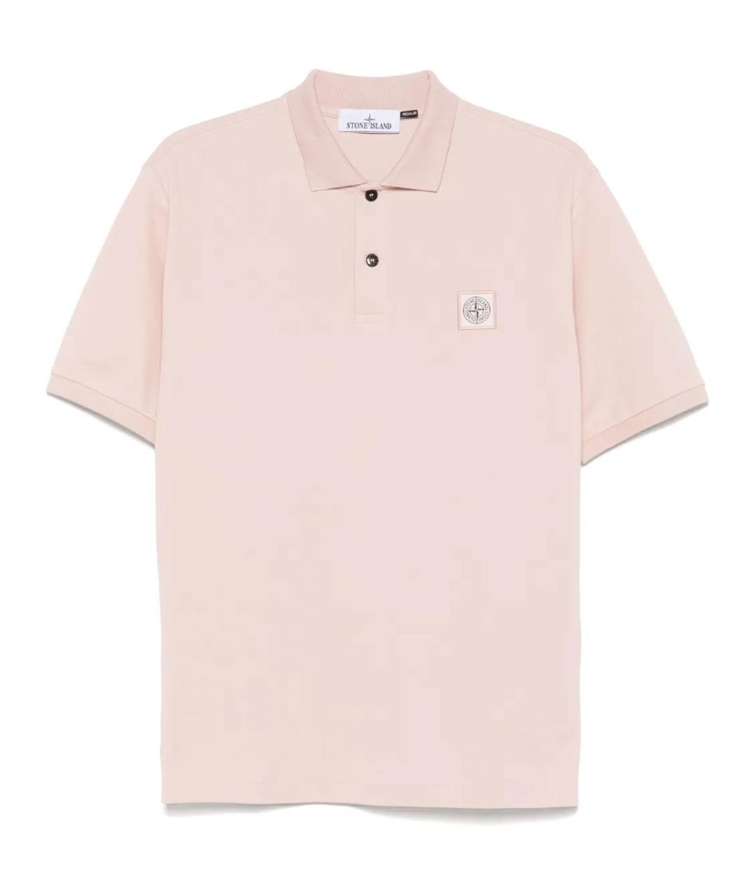STONE ISLAND Розовое хлопковое поло с коротким рукавом, фото 1