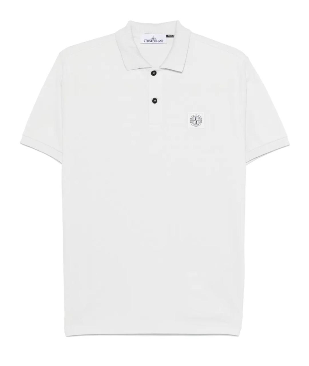 STONE ISLAND Голубое хлопковое поло с коротким рукавом, фото 1