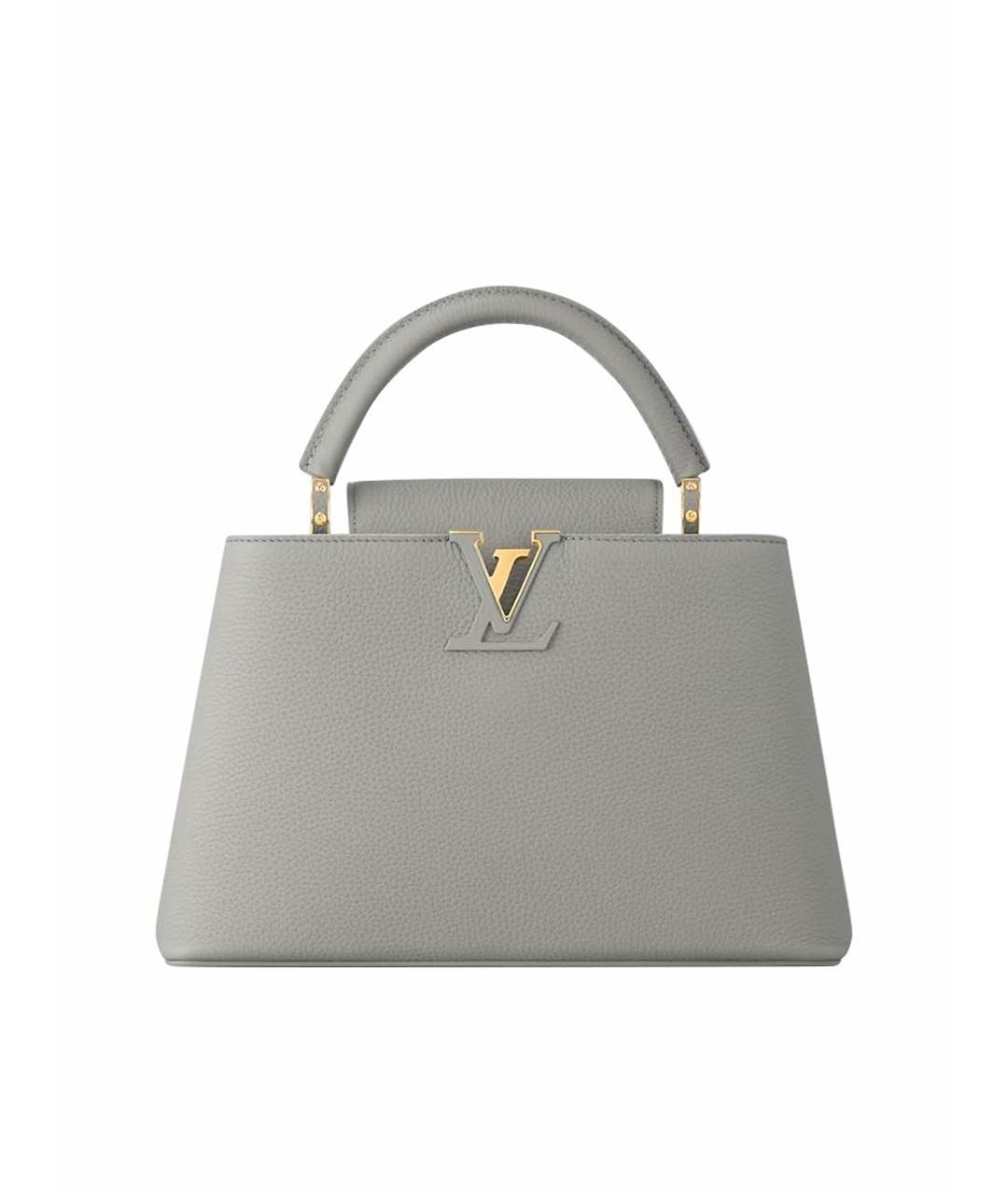 LOUIS VUITTON Серая кожаная сумка с короткими ручками, фото 1