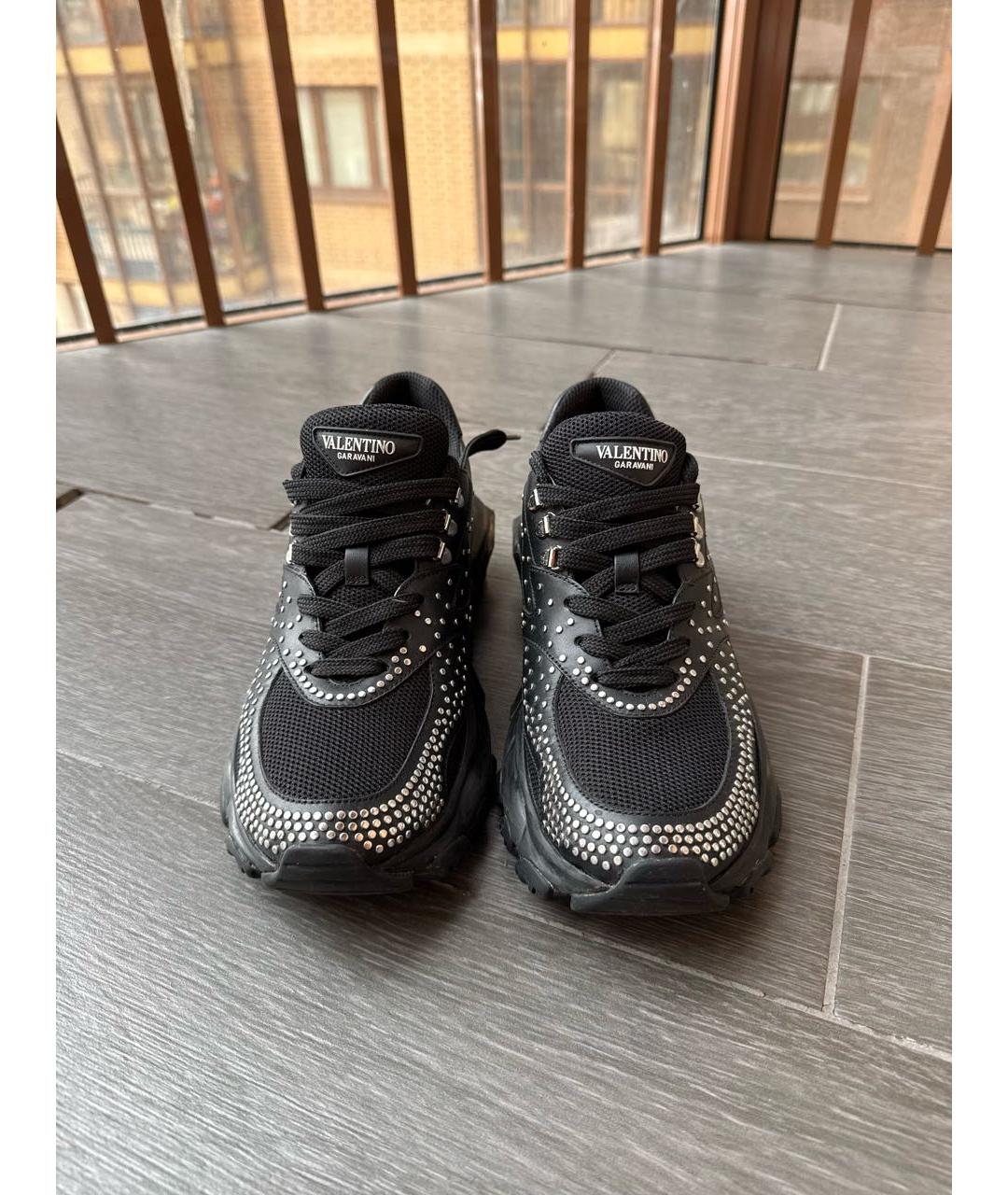 VALENTINO Черные кожаные кроссовки, фото 2