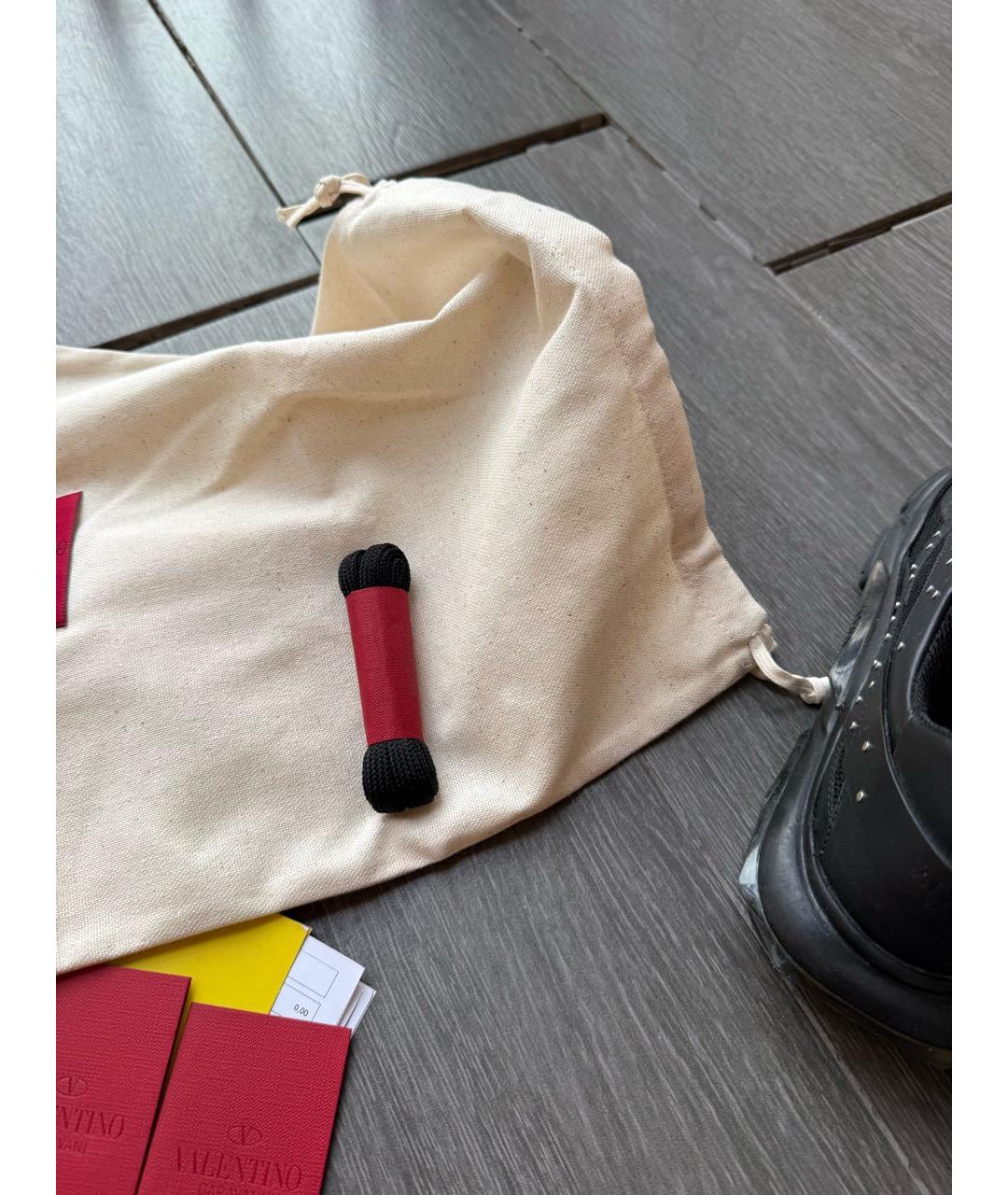 VALENTINO Черные кожаные кроссовки, фото 5