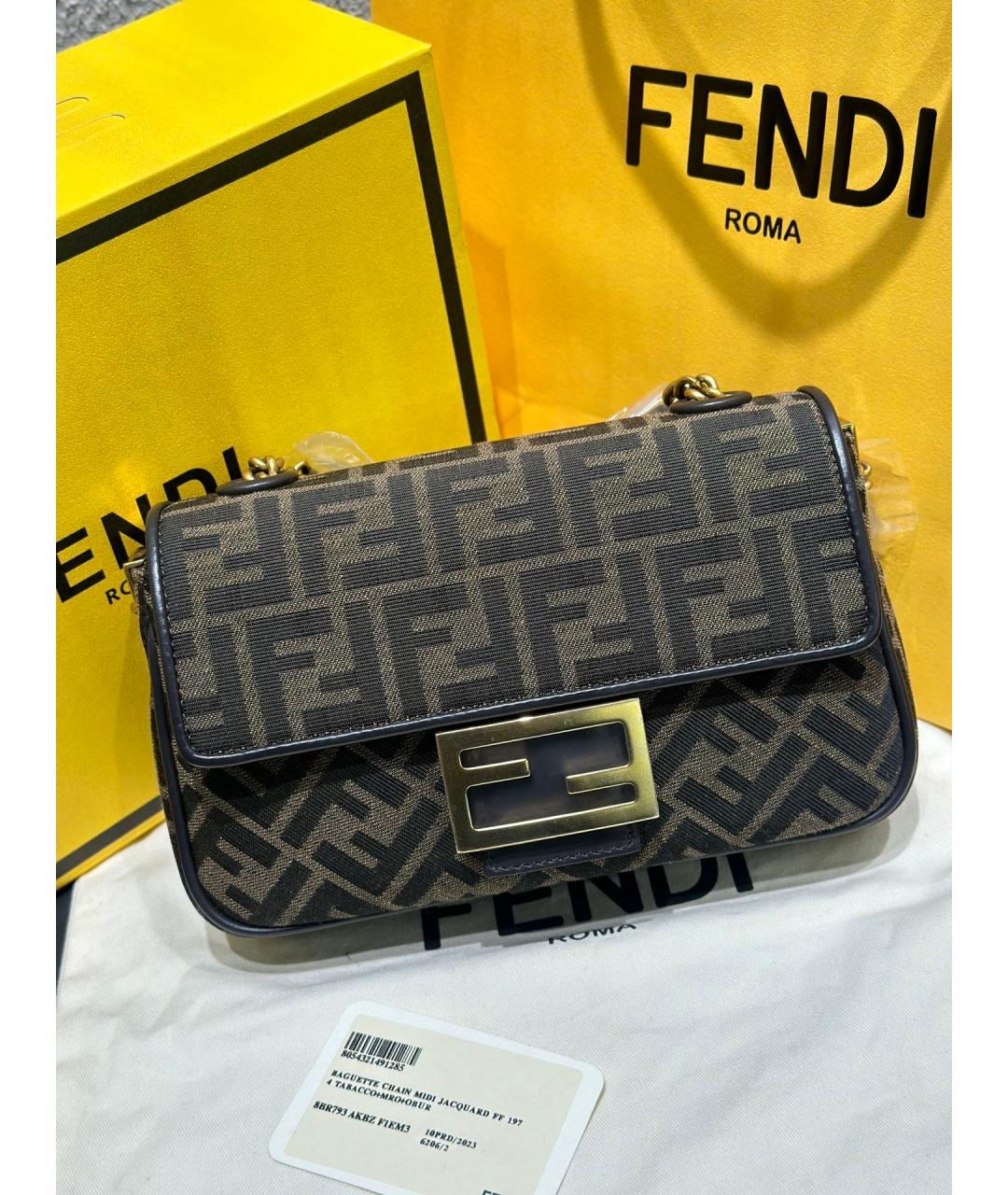 FENDI Коричневая деним сумка через плечо, фото 2