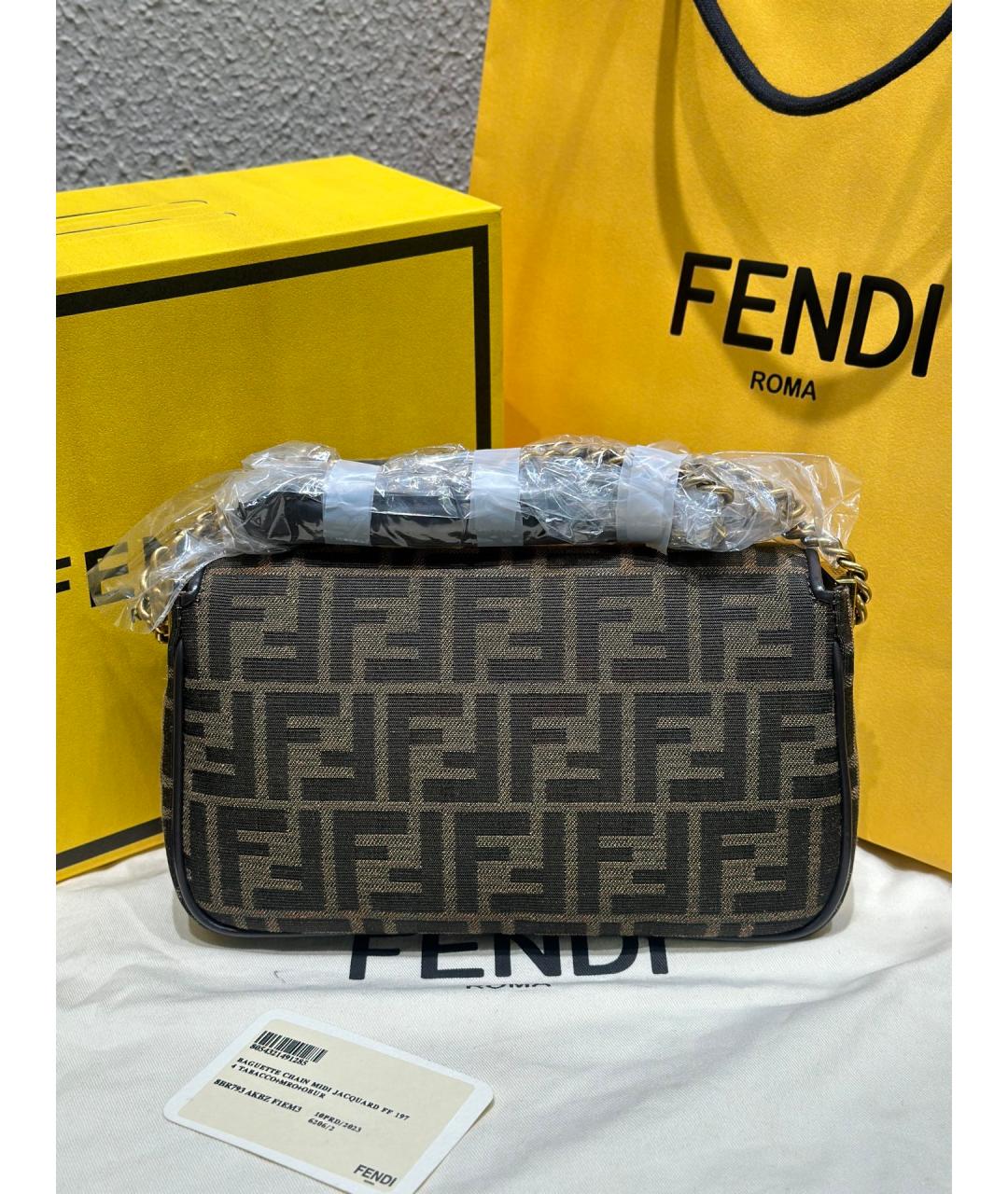 FENDI Коричневая деним сумка через плечо, фото 7