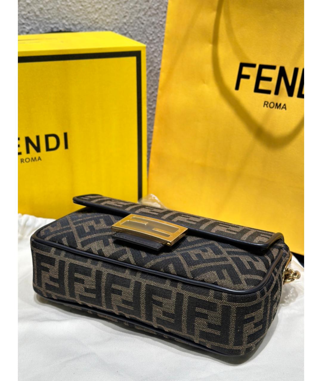 FENDI Коричневая деним сумка через плечо, фото 6