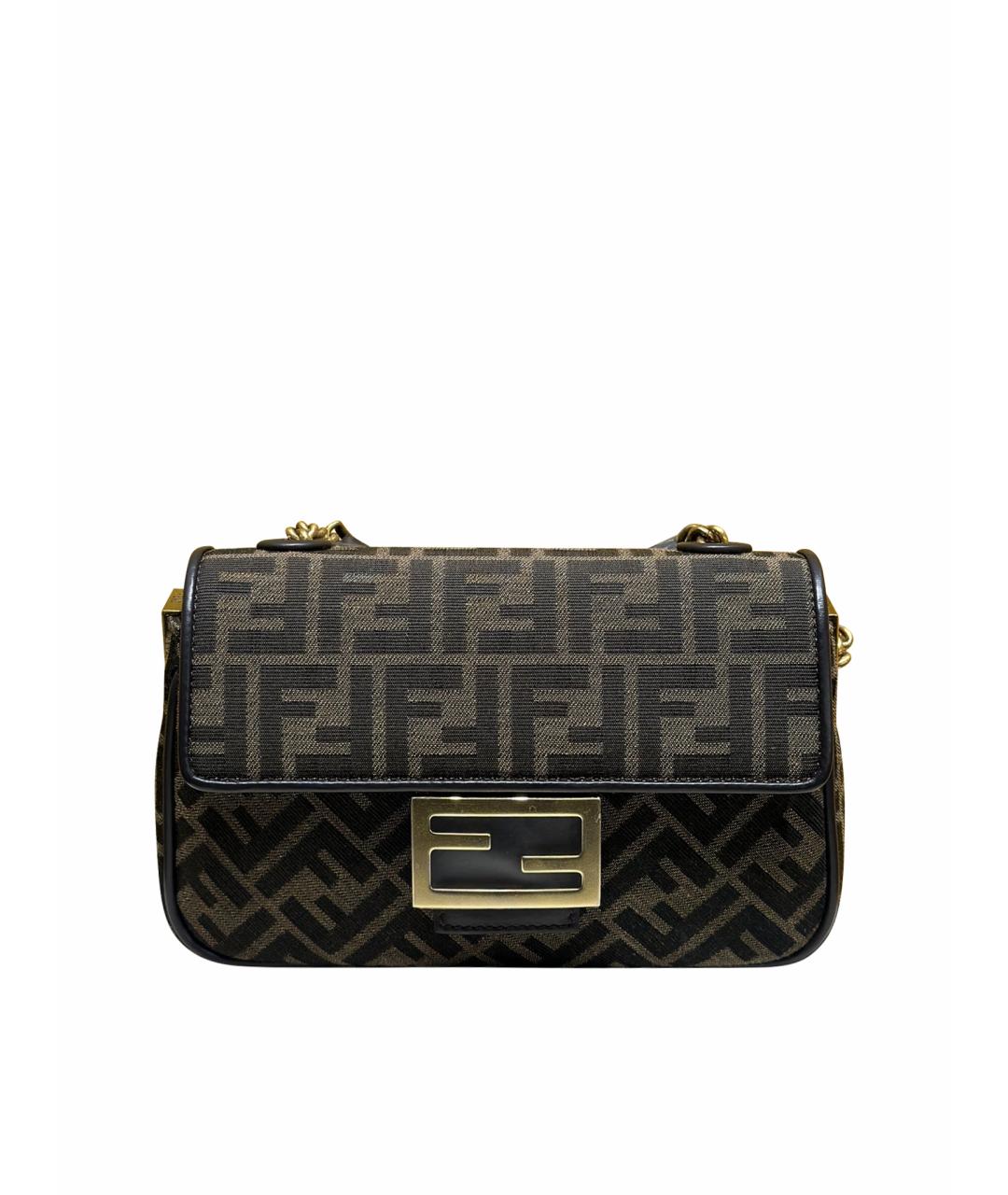 FENDI Коричневая деним сумка через плечо, фото 1