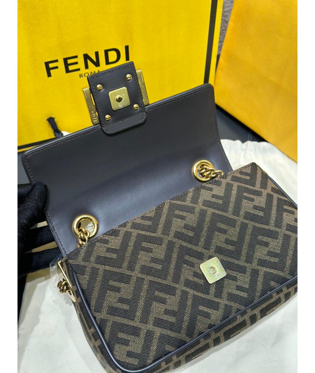FENDI Коричневая деним сумка через плечо, фото 8