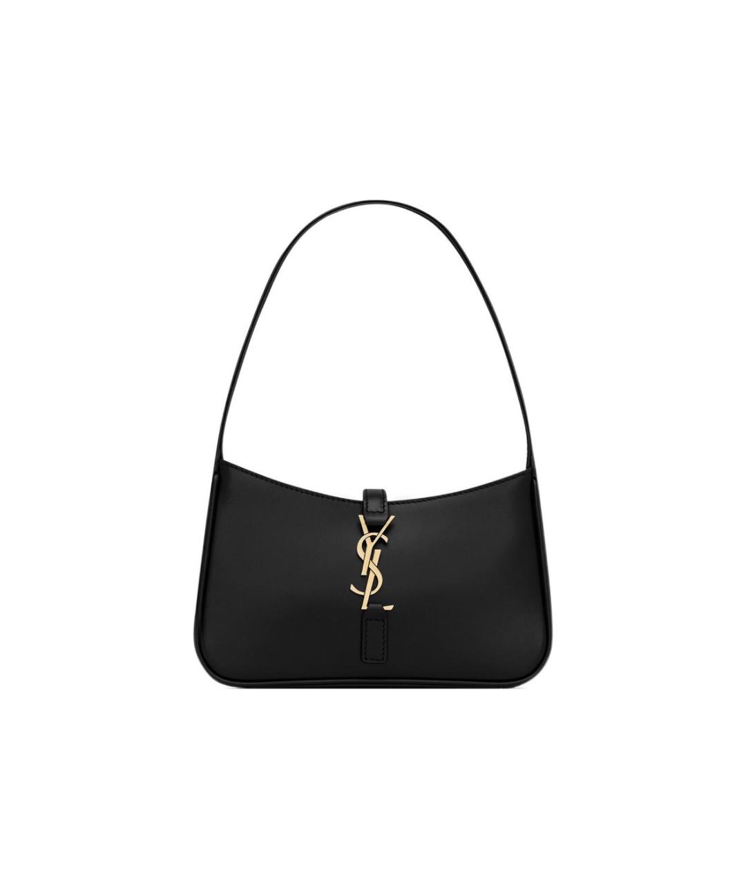 SAINT LAURENT Черная кожаная сумка с короткими ручками, фото 3