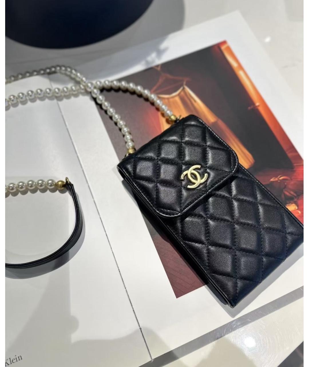 CHANEL Черная кожаная сумка через плечо, фото 3