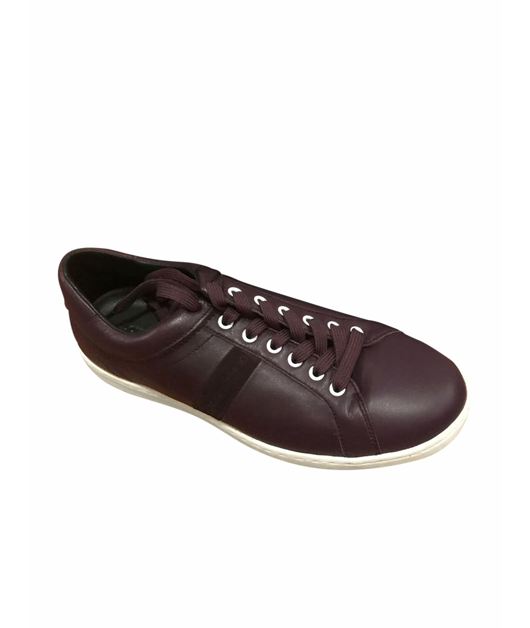 DOLCE&GABBANA Фиолетовые кожаные низкие кроссовки / кеды, фото 1