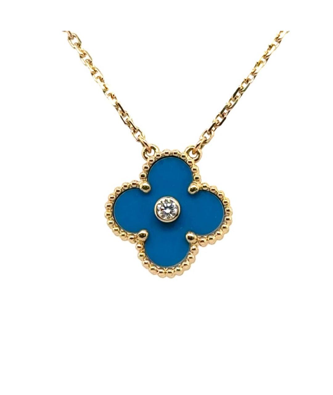 VAN CLEEF & ARPELS Голубая подвеска из желтого золота, фото 1