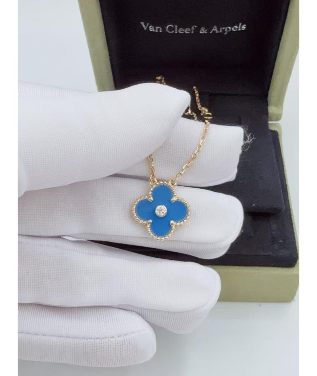VAN CLEEF & ARPELS Голубая подвеска из желтого золота, фото 3