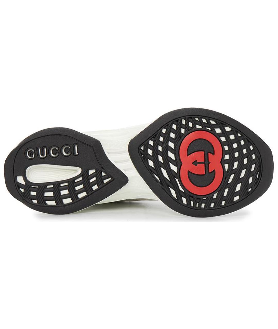 GUCCI Белые кожаные кроссовки, фото 5
