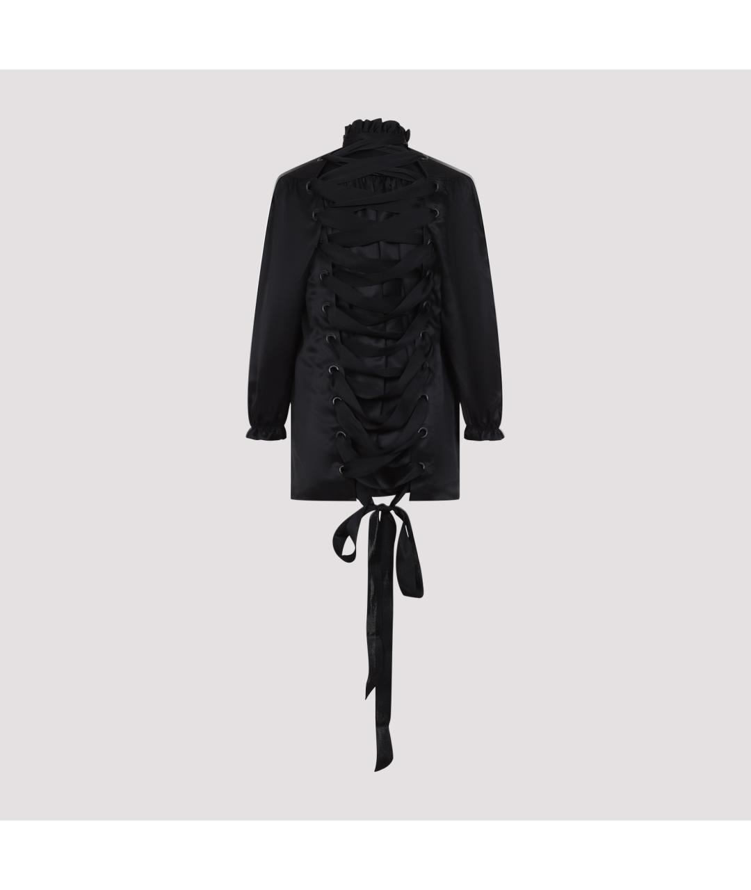 BALENCIAGA Черная шелковая блузы, фото 4
