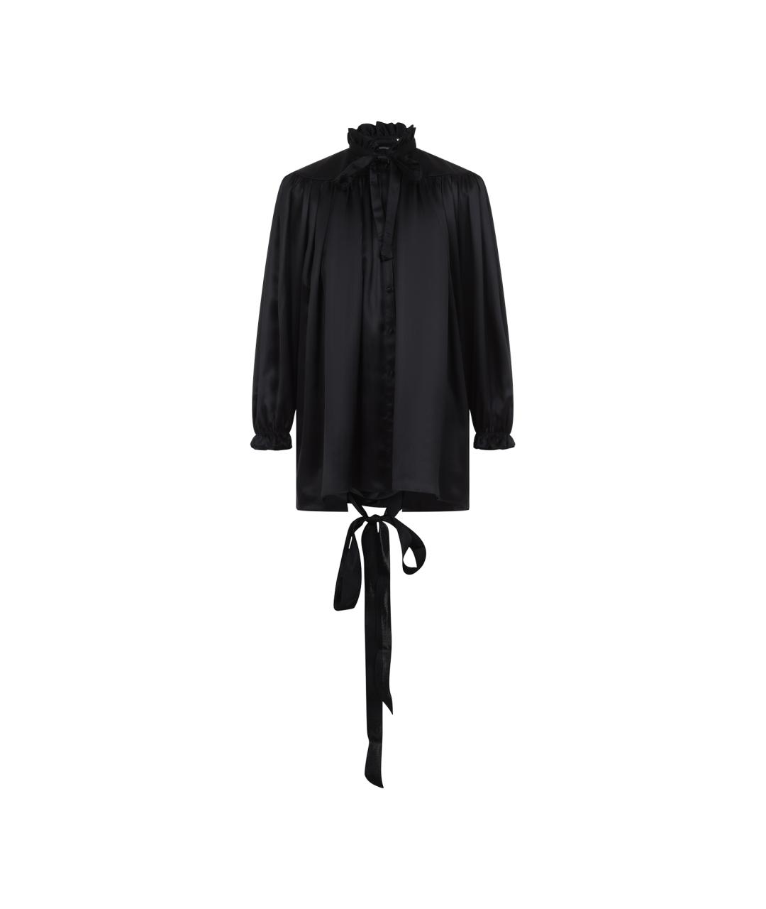BALENCIAGA Черная шелковая блузы, фото 1