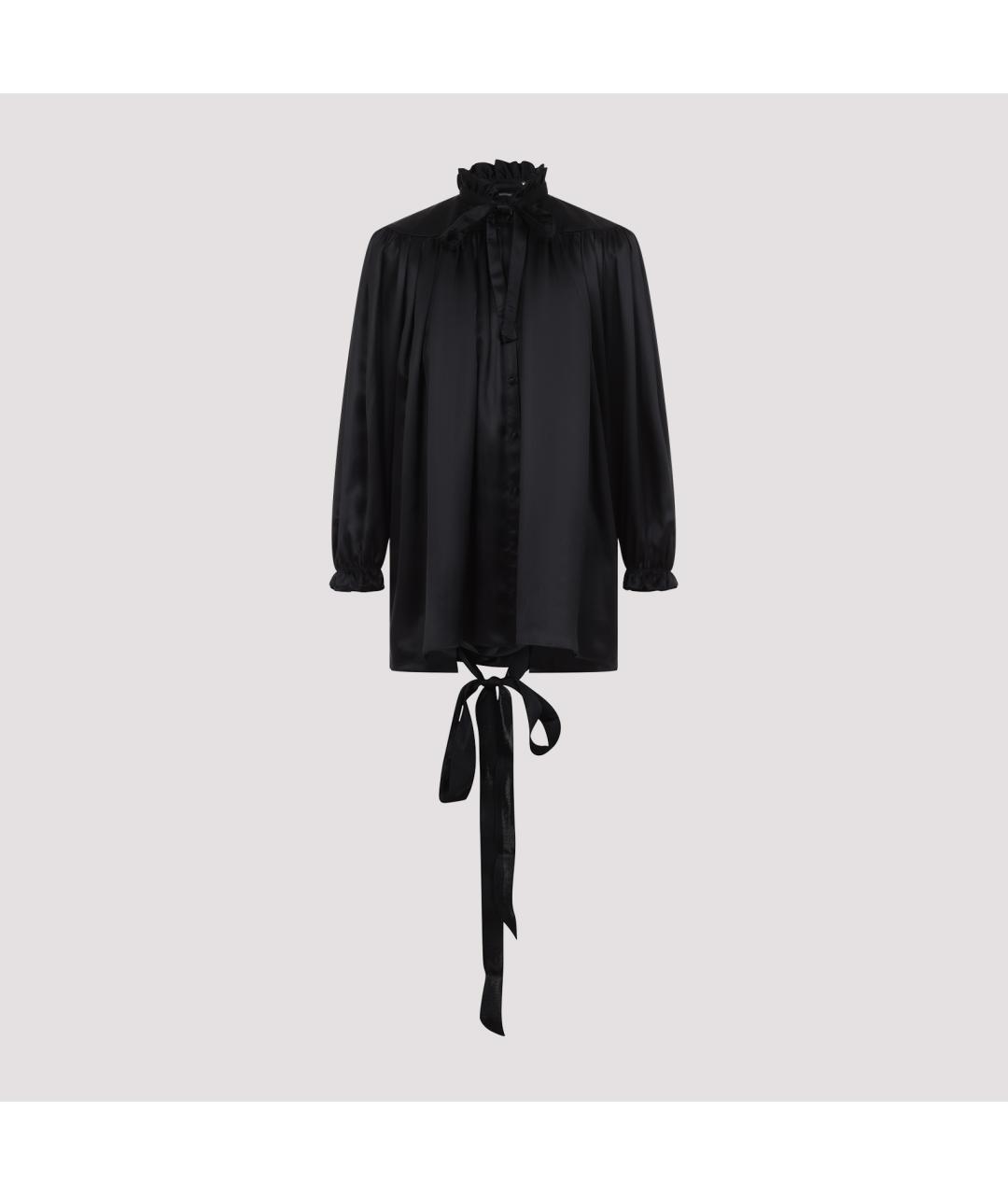 BALENCIAGA Черная шелковая блузы, фото 3