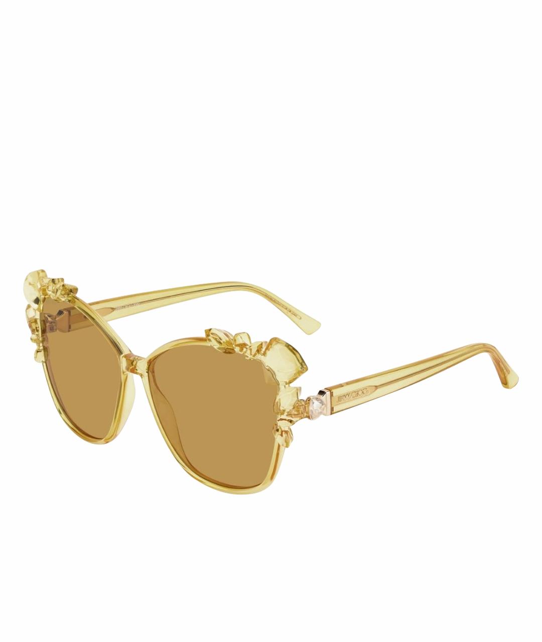 JIMMY CHOO Горчичные пластиковые солнцезащитные очки, фото 1