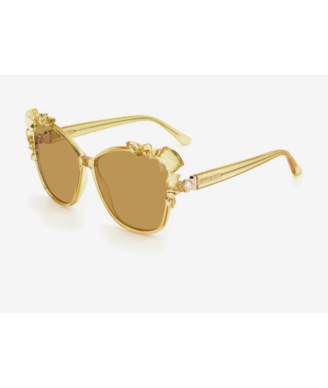 JIMMY CHOO Горчичные пластиковые солнцезащитные очки, фото 2
