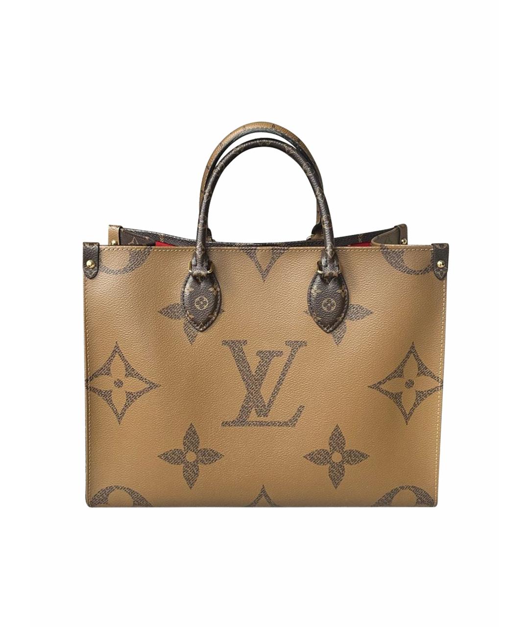 LOUIS VUITTON Коричневая кожаная сумка тоут, фото 1