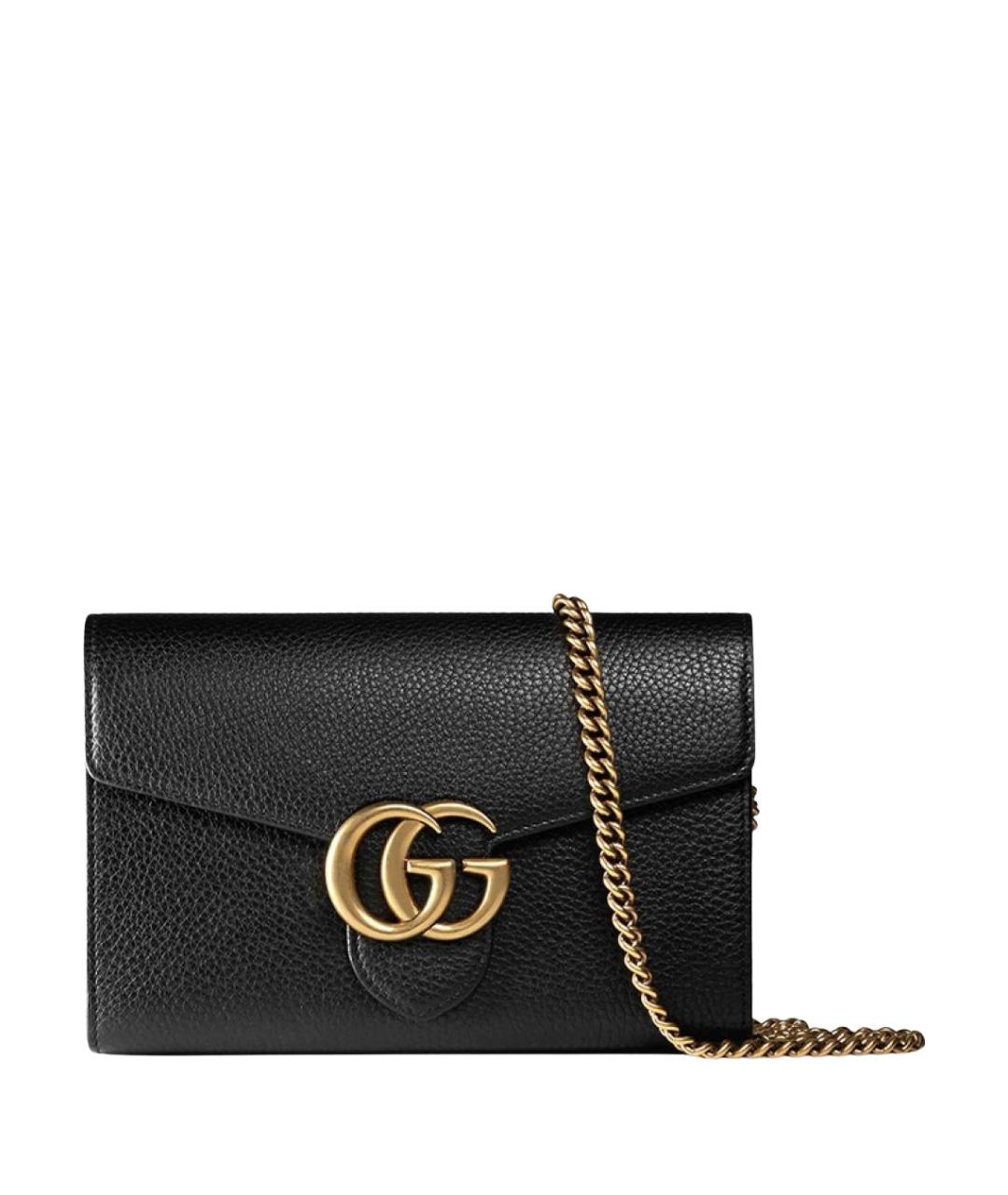 GUCCI Черная кожаная сумка через плечо, фото 1