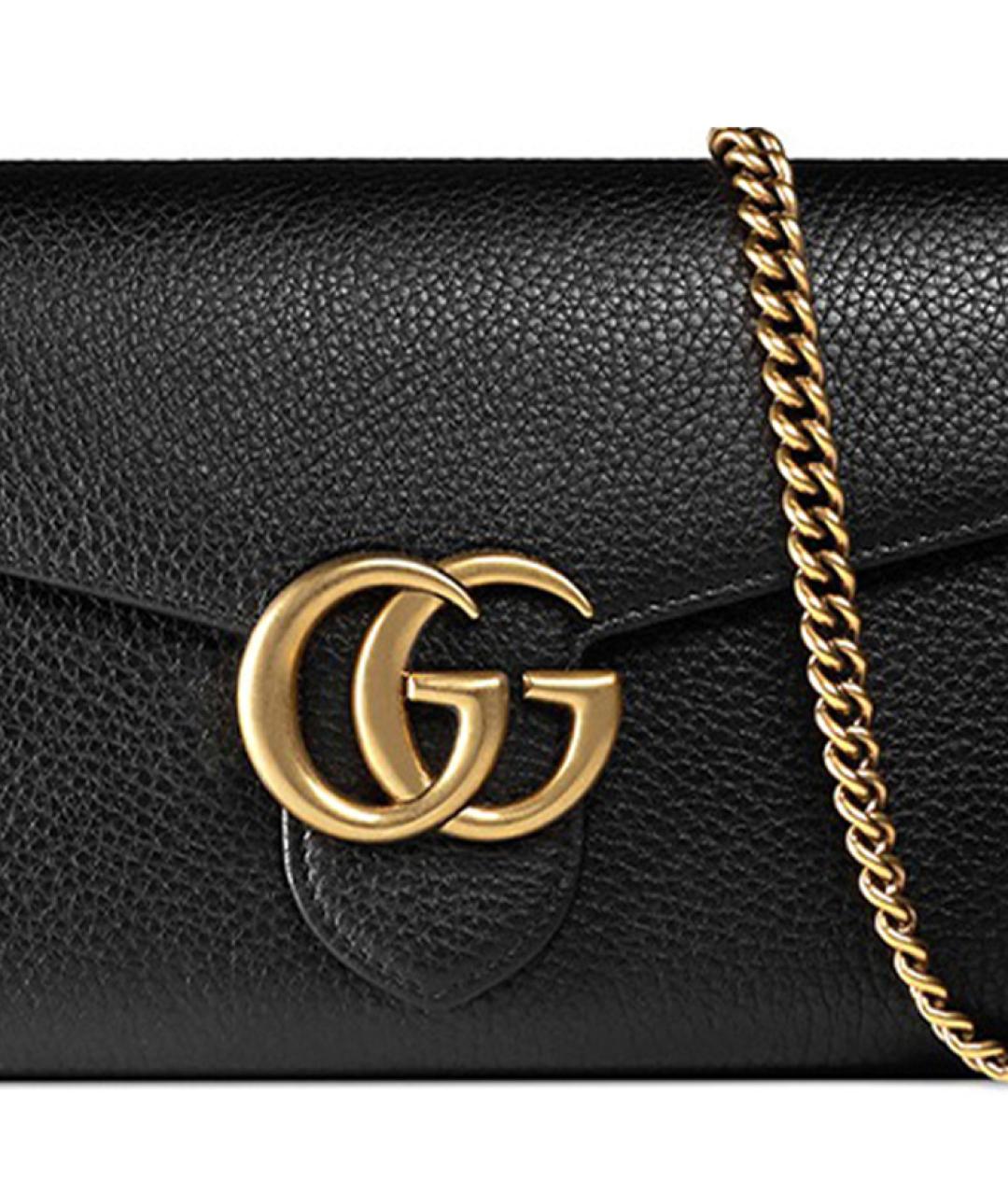 GUCCI Черная кожаная сумка через плечо, фото 4