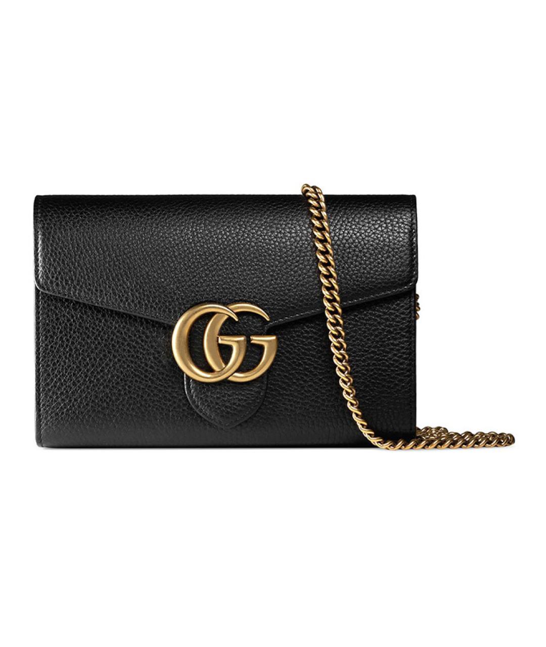 GUCCI Черная кожаная сумка через плечо, фото 6