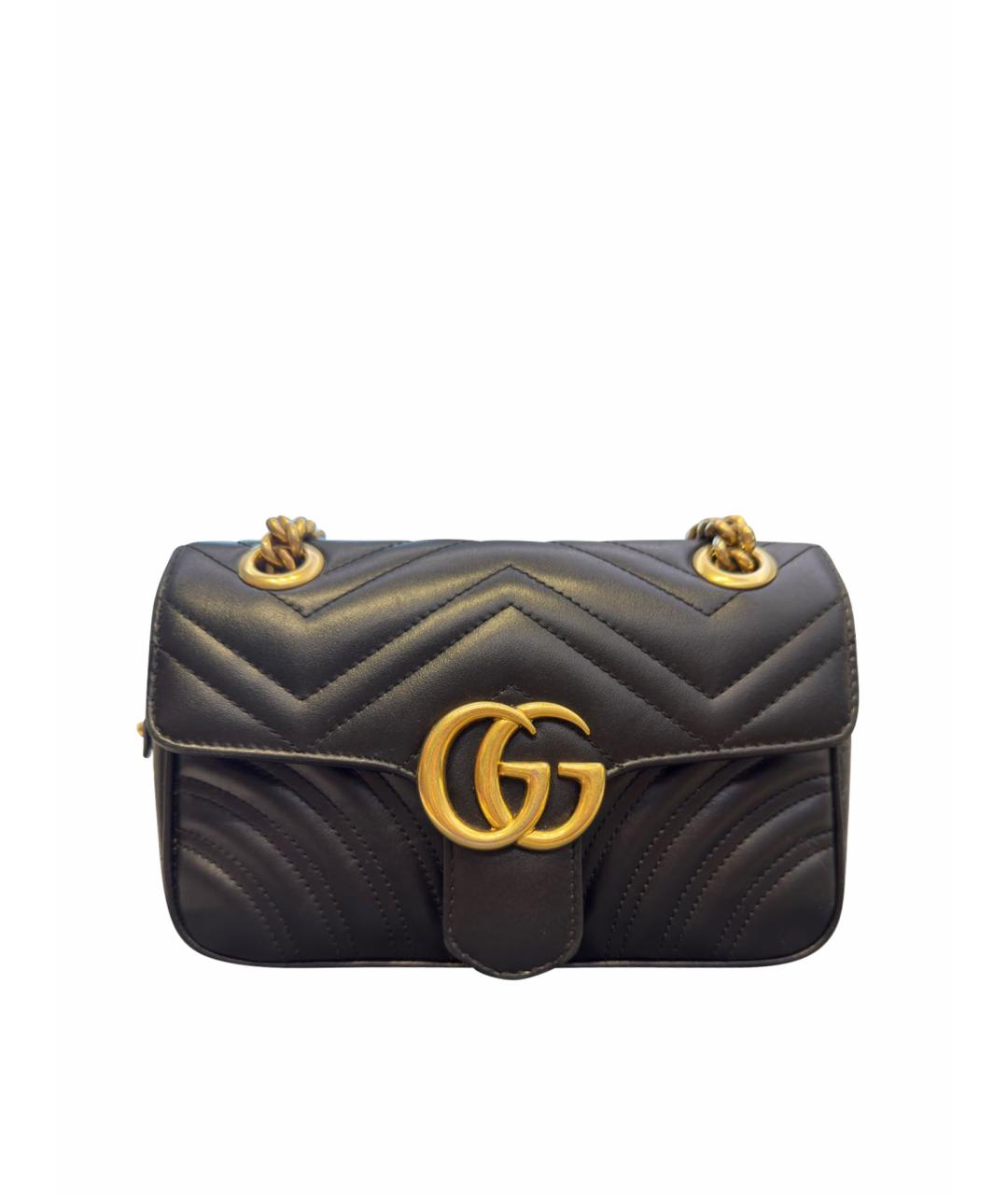 GUCCI Черная кожаная сумка через плечо, фото 1