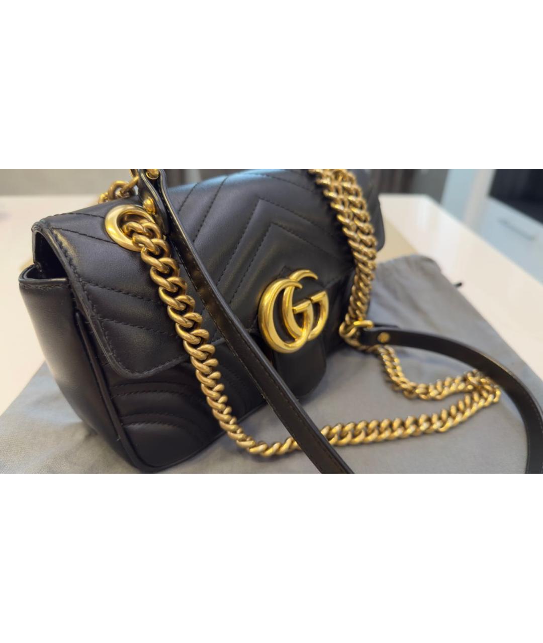 GUCCI Черная кожаная сумка через плечо, фото 3