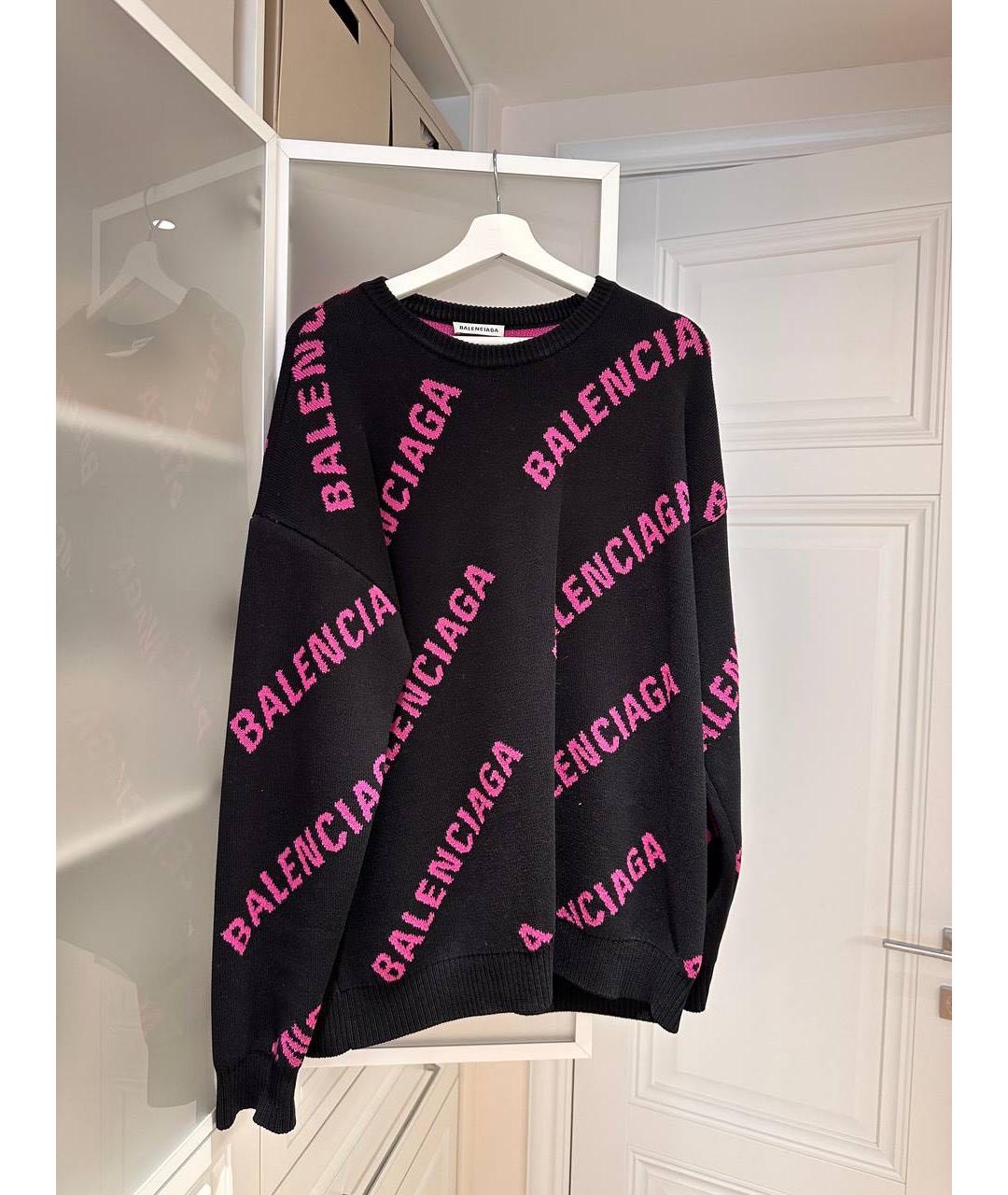 BALENCIAGA Черный шерстяной джемпер / свитер, фото 2