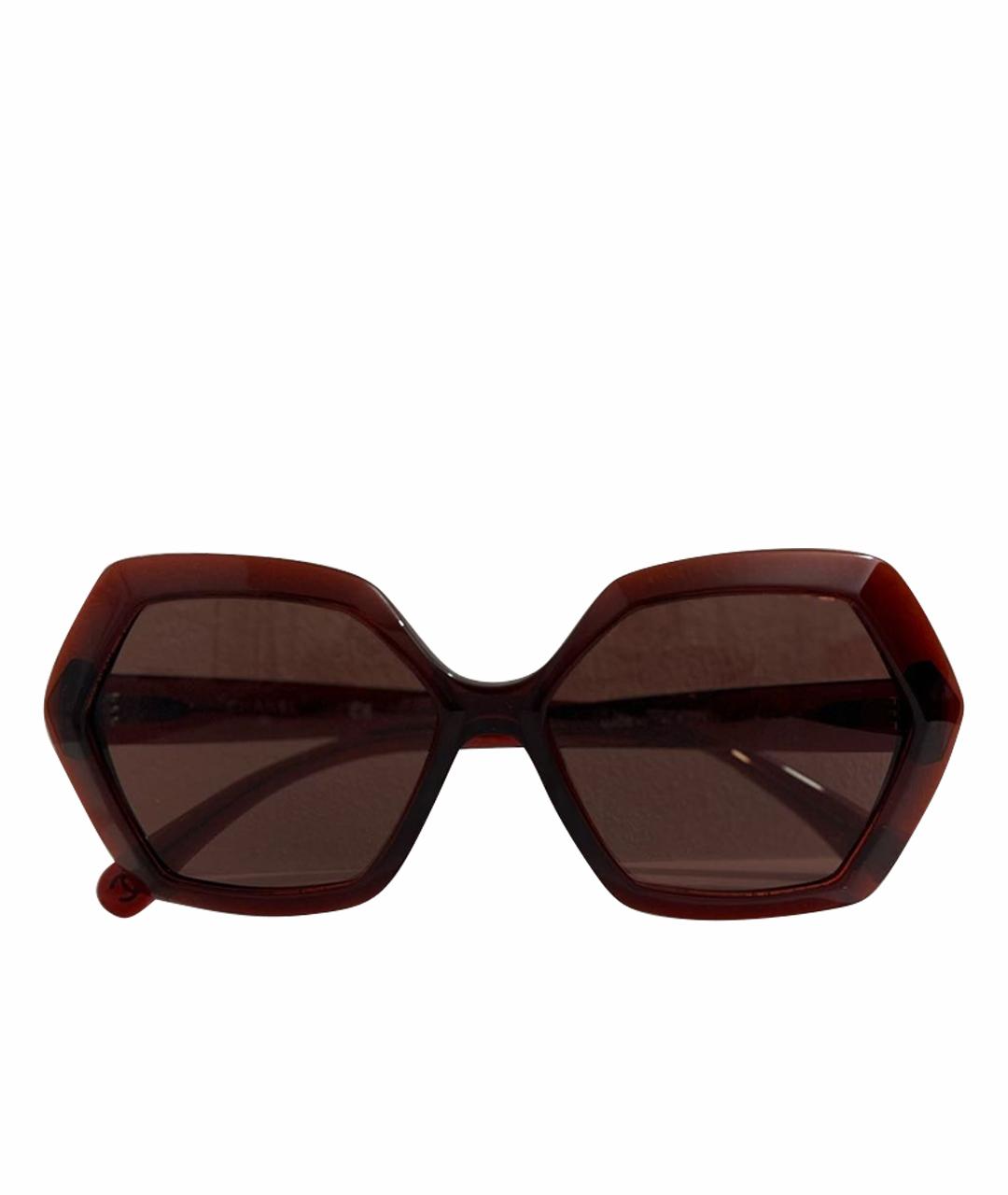 CHANEL Красные пластиковые солнцезащитные очки, фото 1