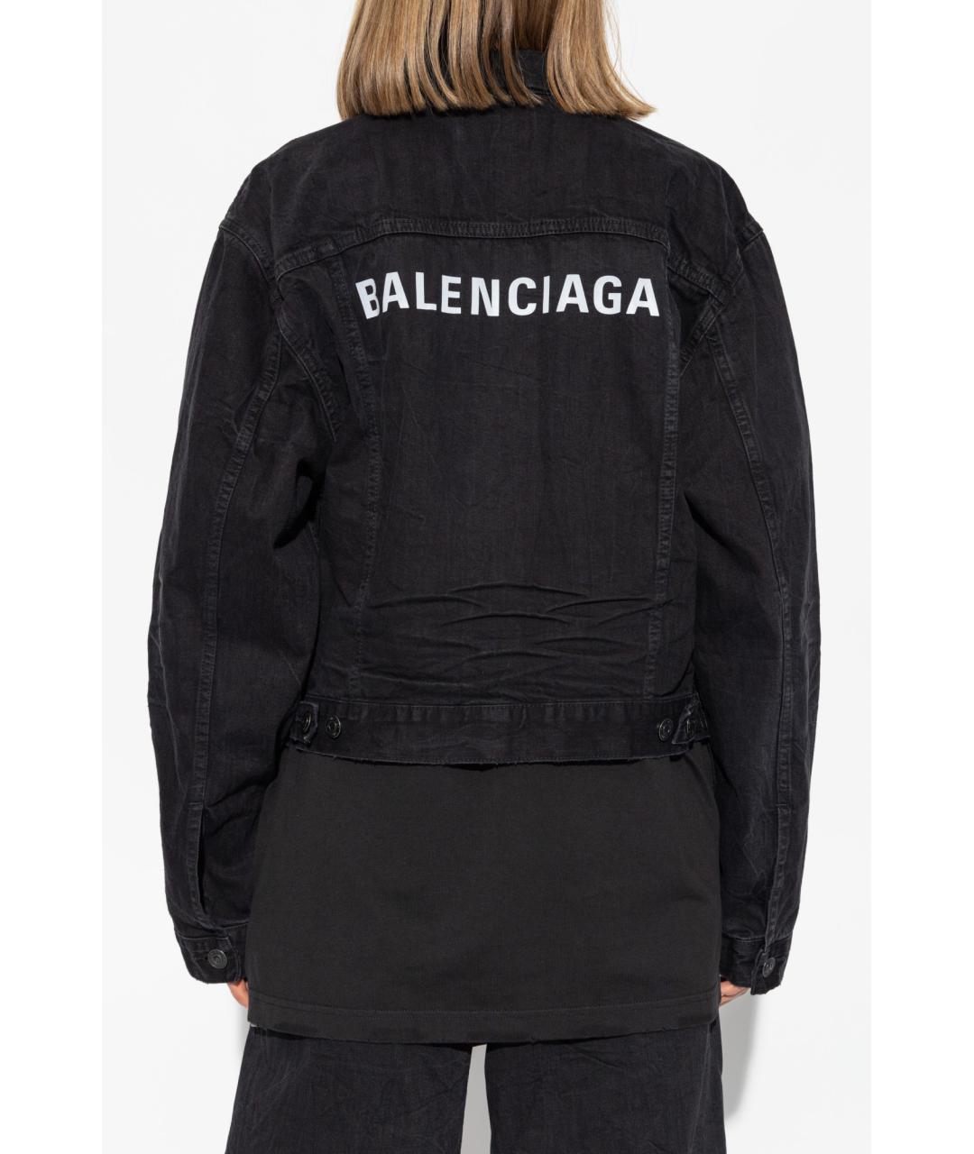 BALENCIAGA Черная хлопковая куртка, фото 4