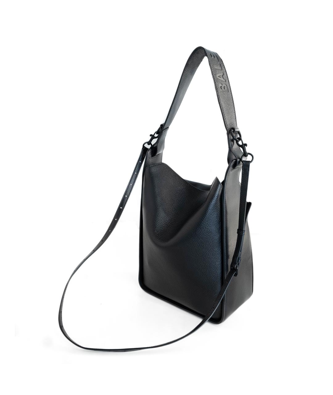 BALENCIAGA Черная кожаная сумка тоут, фото 3