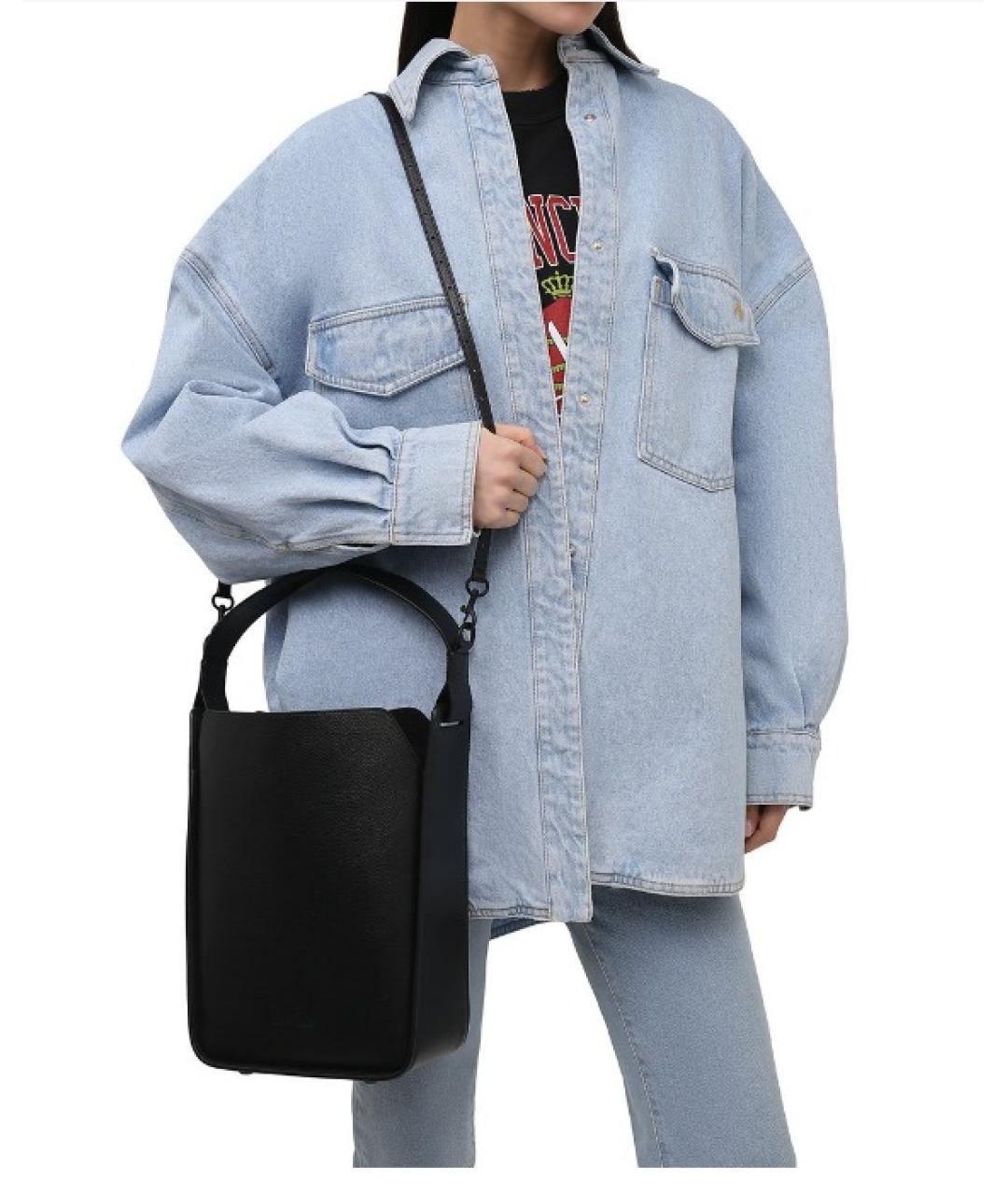 BALENCIAGA Черная кожаная сумка тоут, фото 7