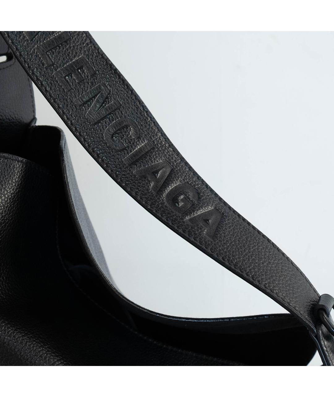 BALENCIAGA Черная кожаная сумка тоут, фото 5