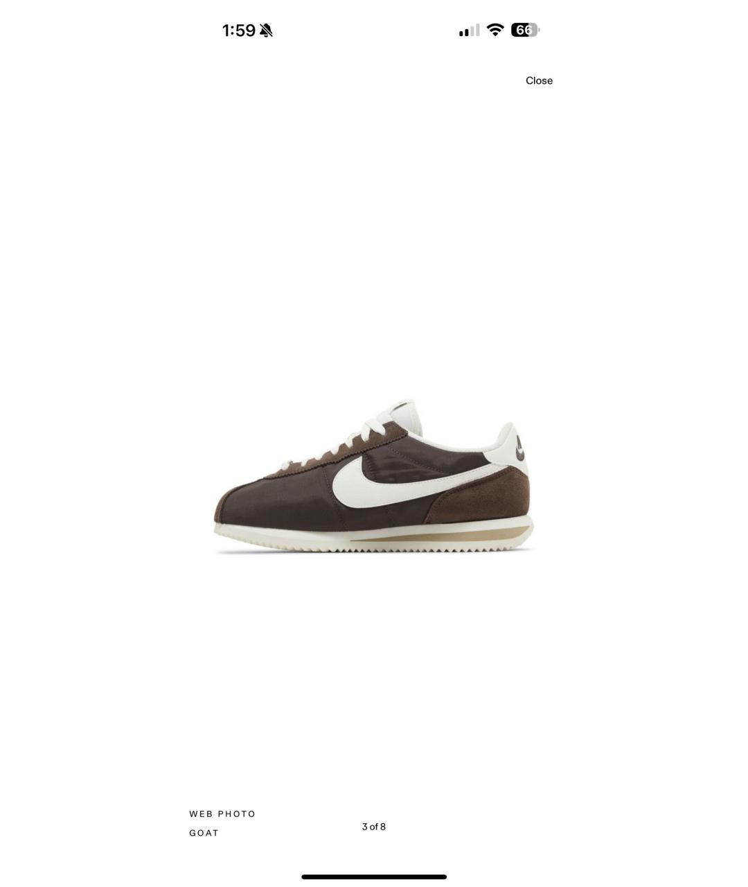 NIKE Коричневые кожаные кроссовки, фото 4