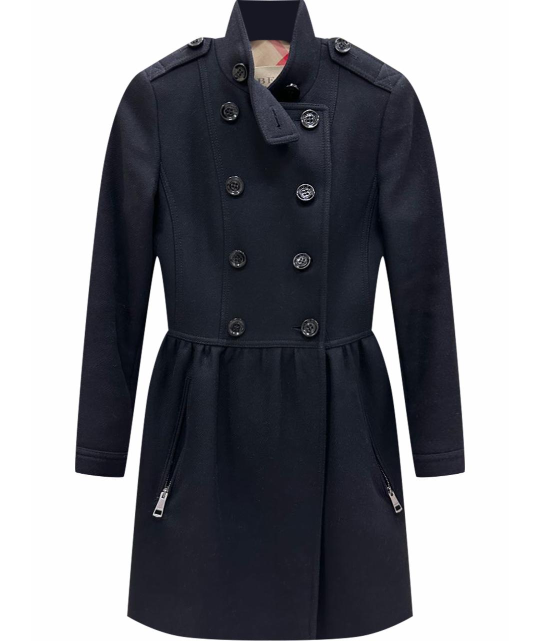 BURBERRY Черное шерстяное пальто, фото 1