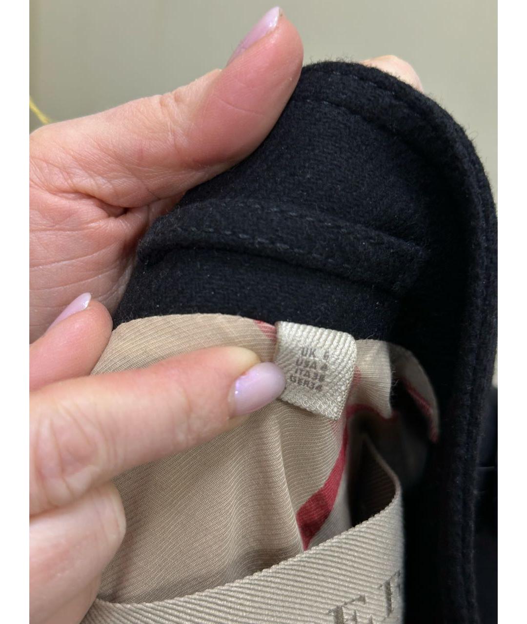 BURBERRY Черное шерстяное пальто, фото 8