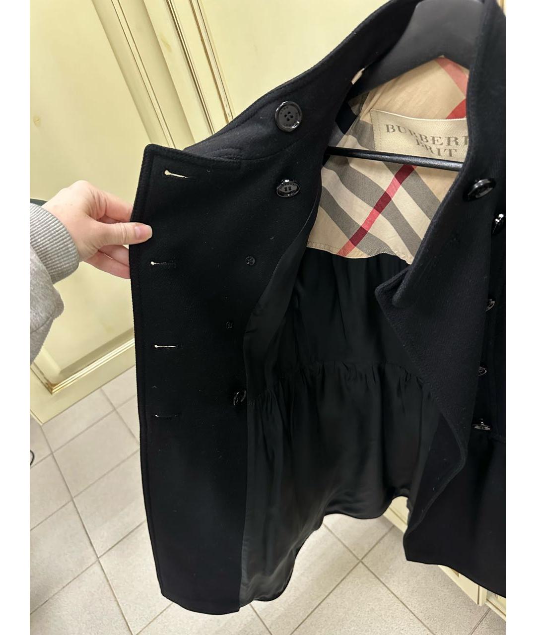 BURBERRY Черное шерстяное пальто, фото 6