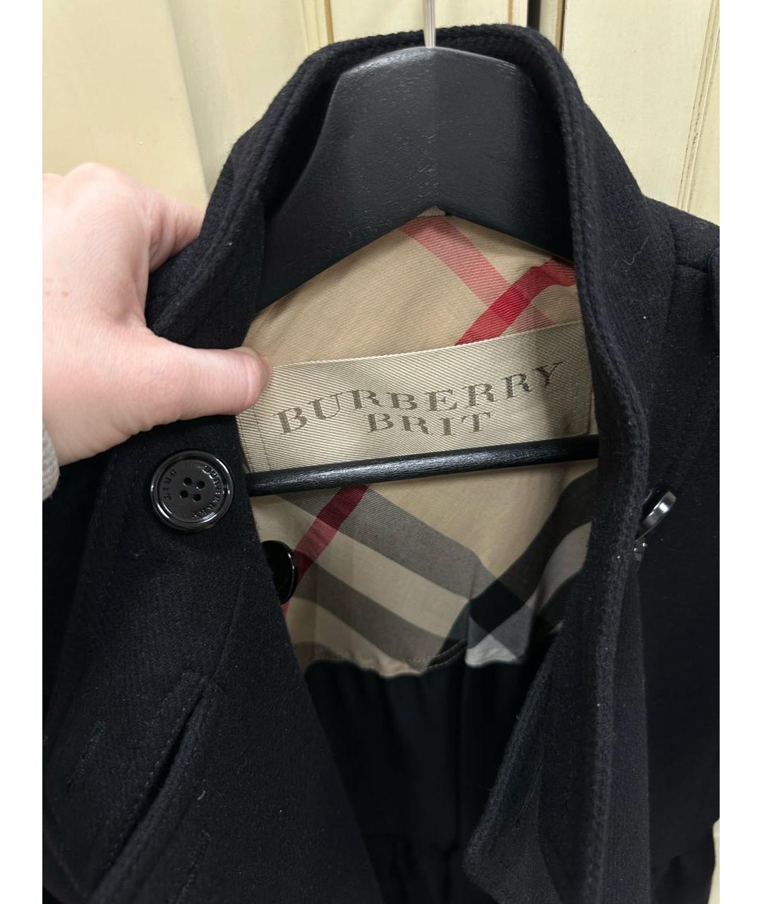 BURBERRY Черное шерстяное пальто, фото 7