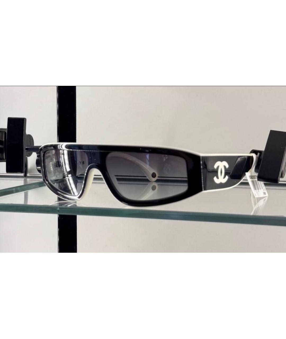 CHANEL Черные пластиковые солнцезащитные очки, фото 2