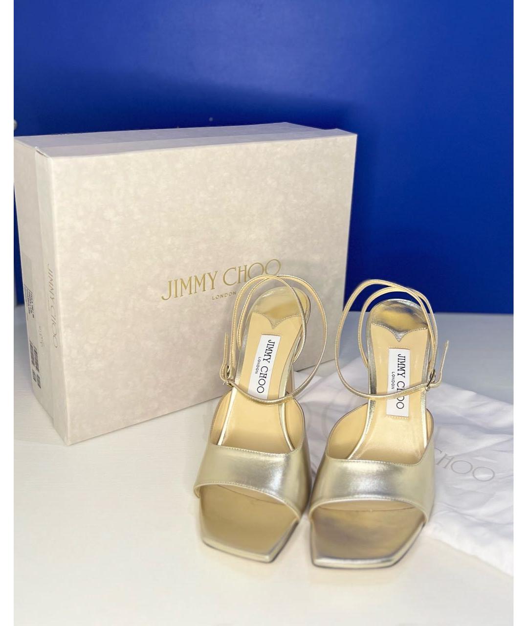 JIMMY CHOO Золотые туфли, фото 2
