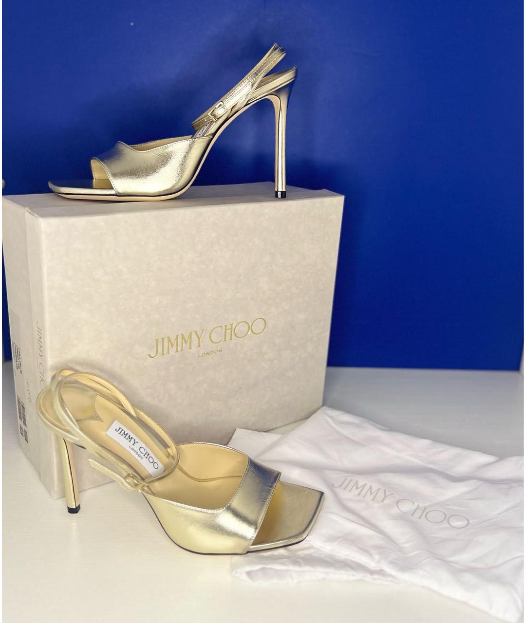 JIMMY CHOO Золотые туфли, фото 5